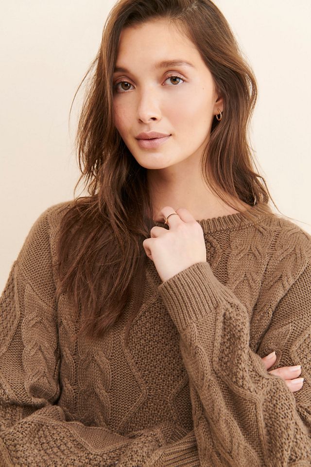 Vigoss Crop Cable Knit Sweater #2