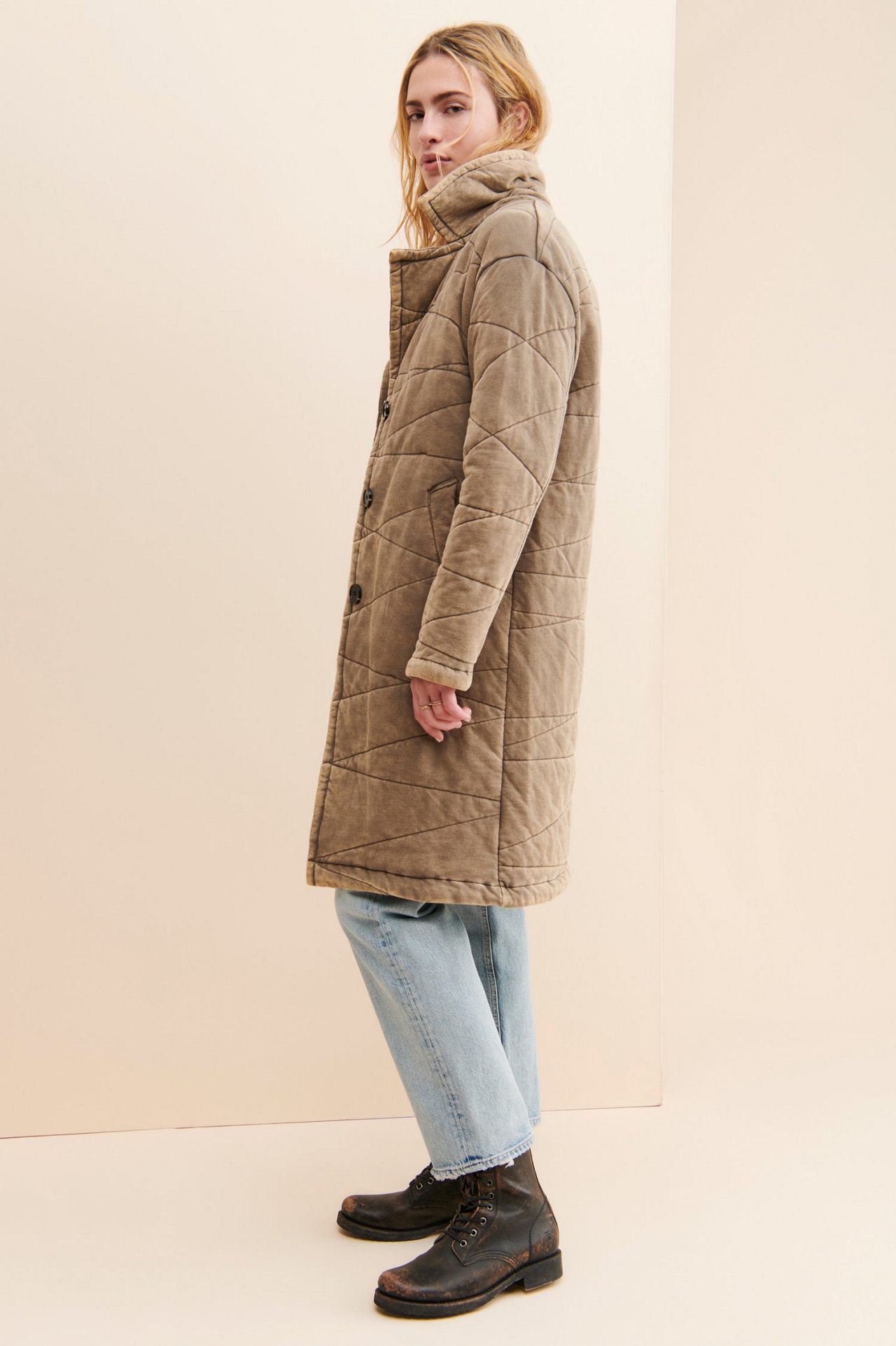 Bernardo Dolman Quilted Knit Coat