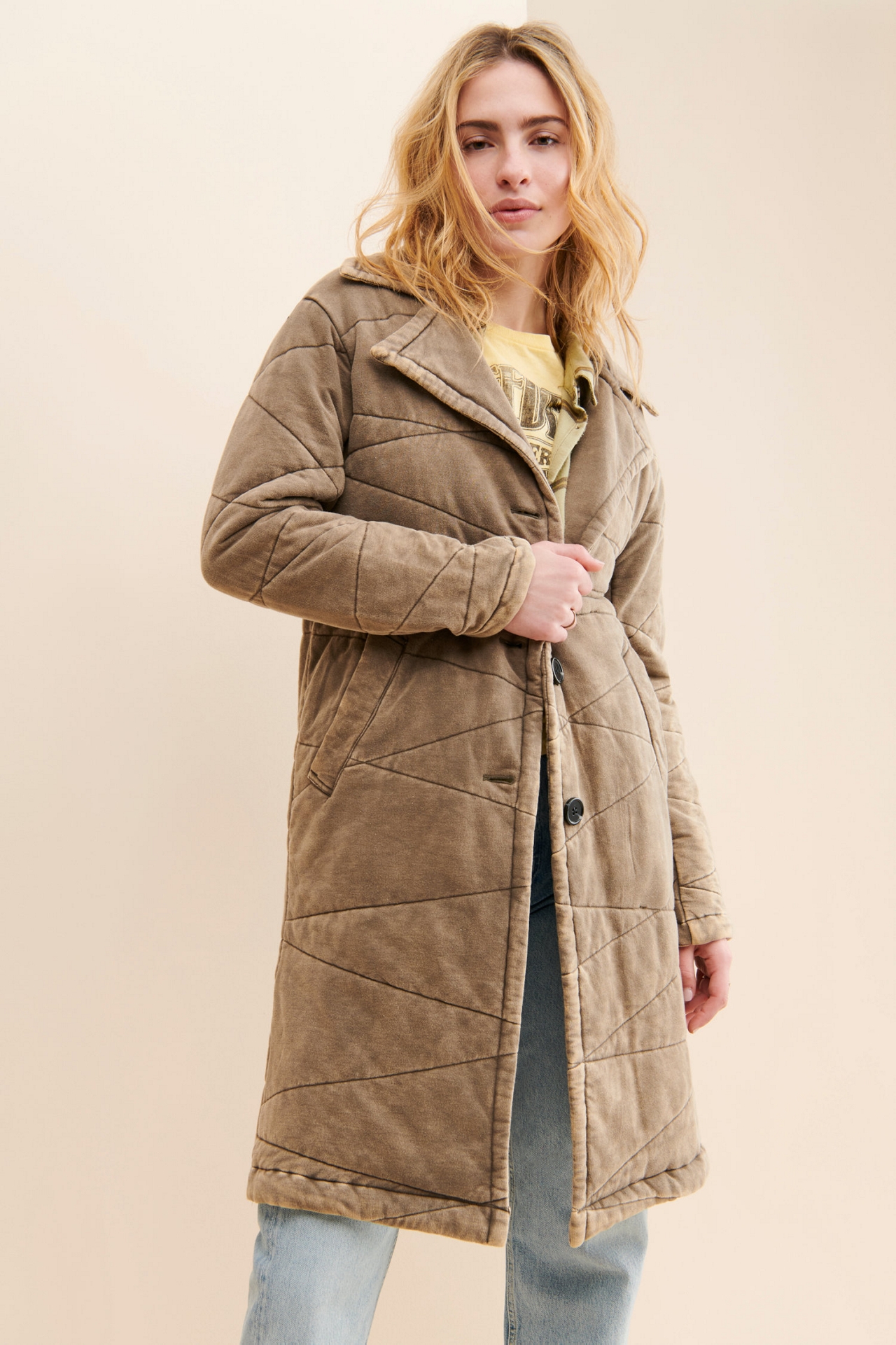 Bernardo Dolman Quilted Knit Coat