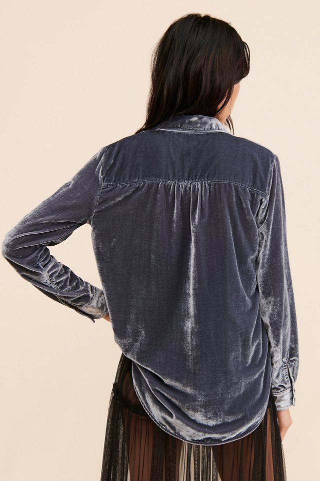 Pilcro Relaxed Velvet Buttondown Shirt #1
