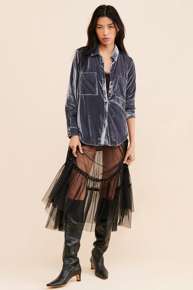 Pilcro Relaxed Velvet Buttondown Shirt #3
