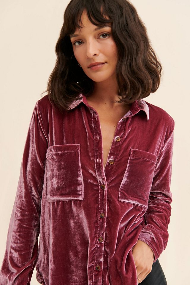 Pilcro Relaxed Velvet Buttondown Shirt #4