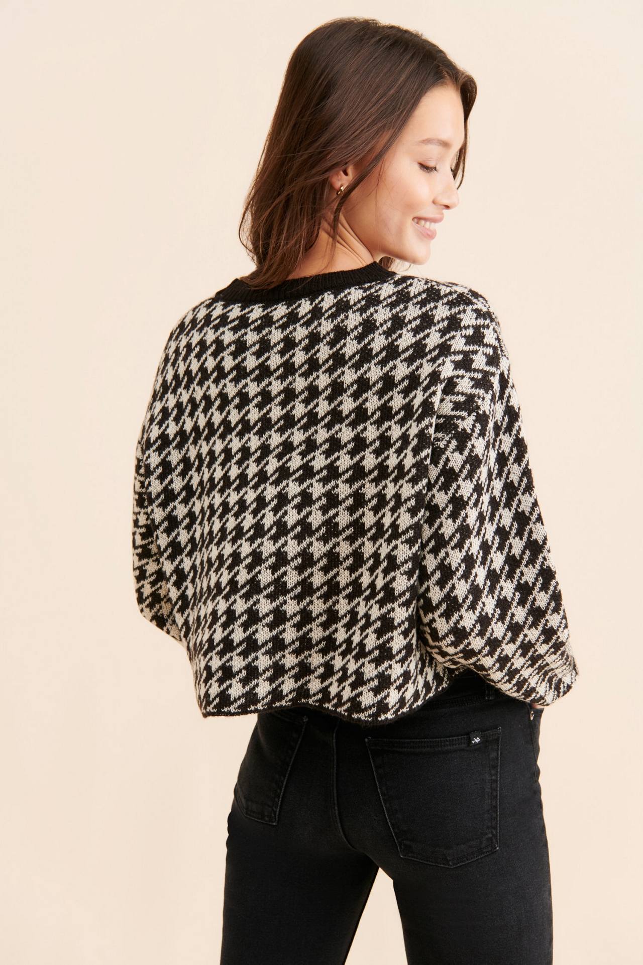 Vigoss Houndstooth Crop Sweater