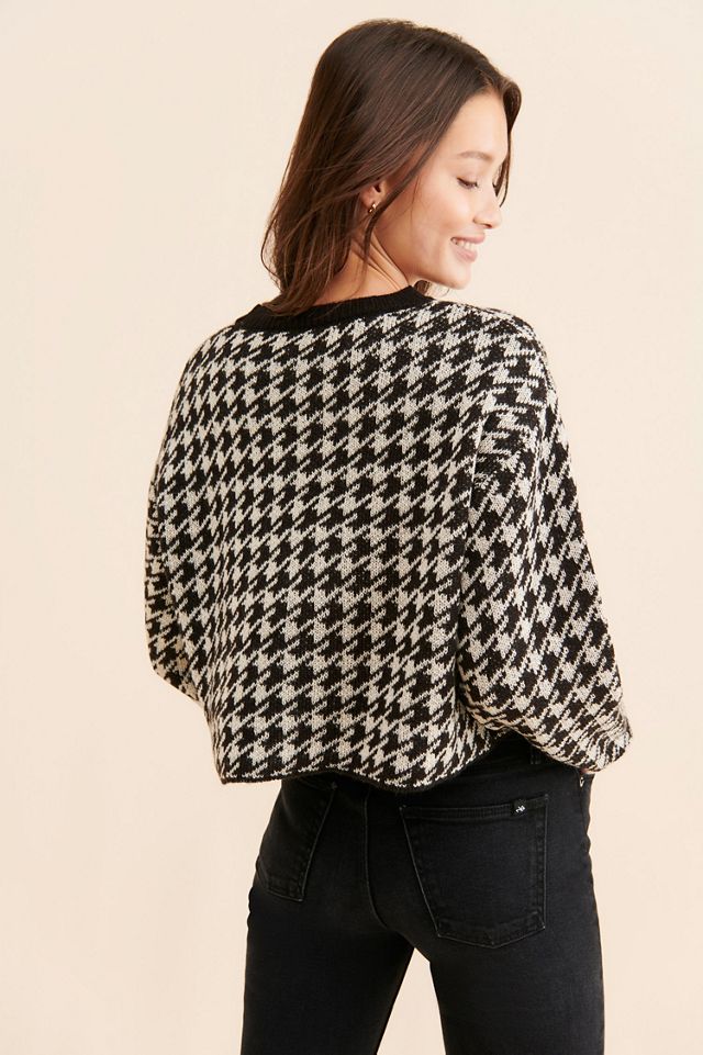 Vigoss Houndstooth Crop Sweater #1