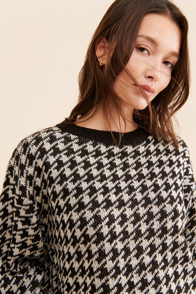 Vigoss Houndstooth Crop Sweater #2