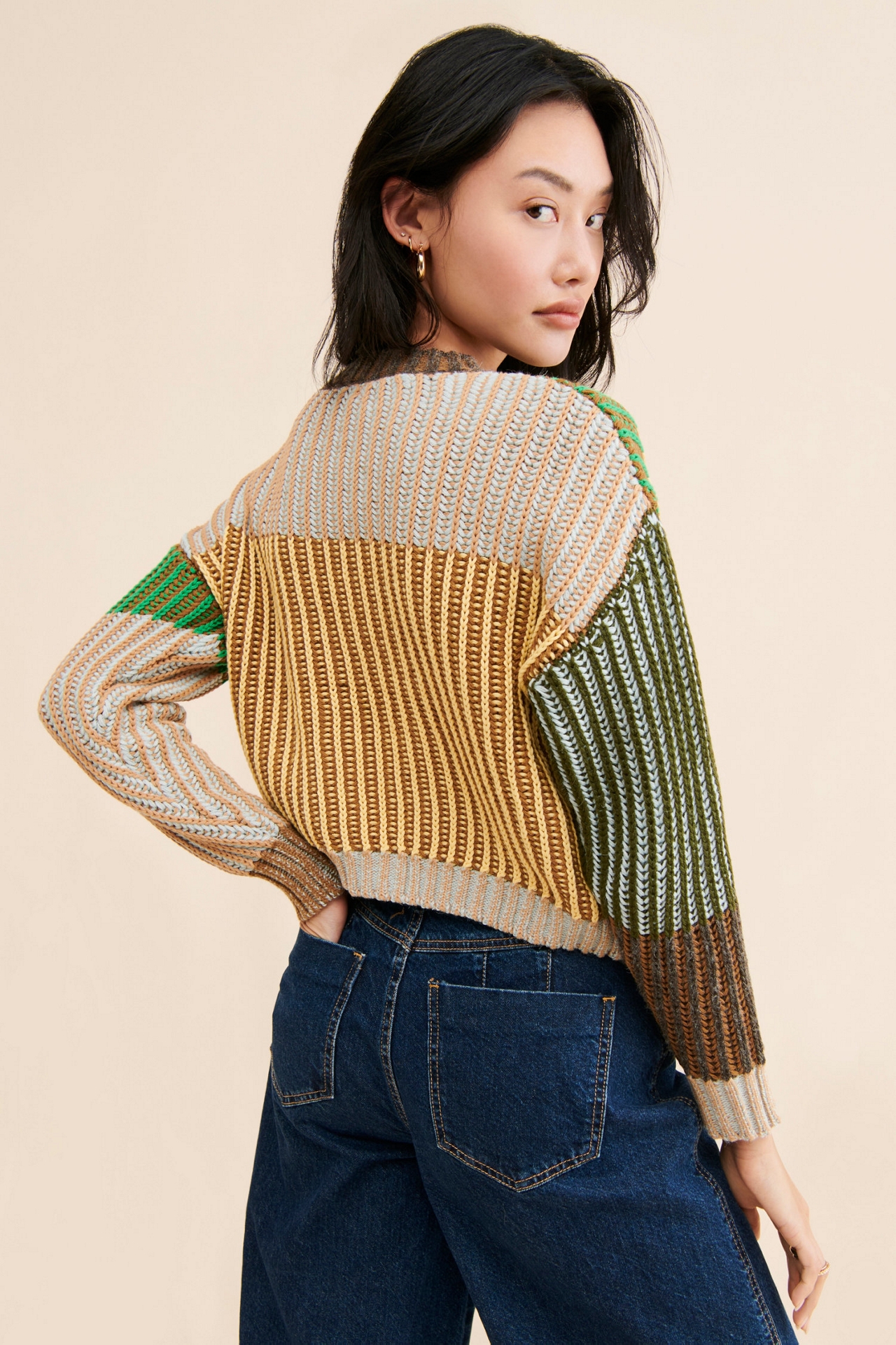 Moon River Colorblock Rib Pullover