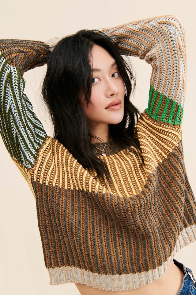 Moon River Colorblock Rib Pullover | Anthropologie