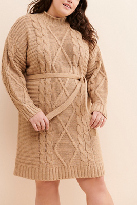 新品adidas SWEATER DRESS L ケーブル編みトレフォイルニット 97769335_020_m