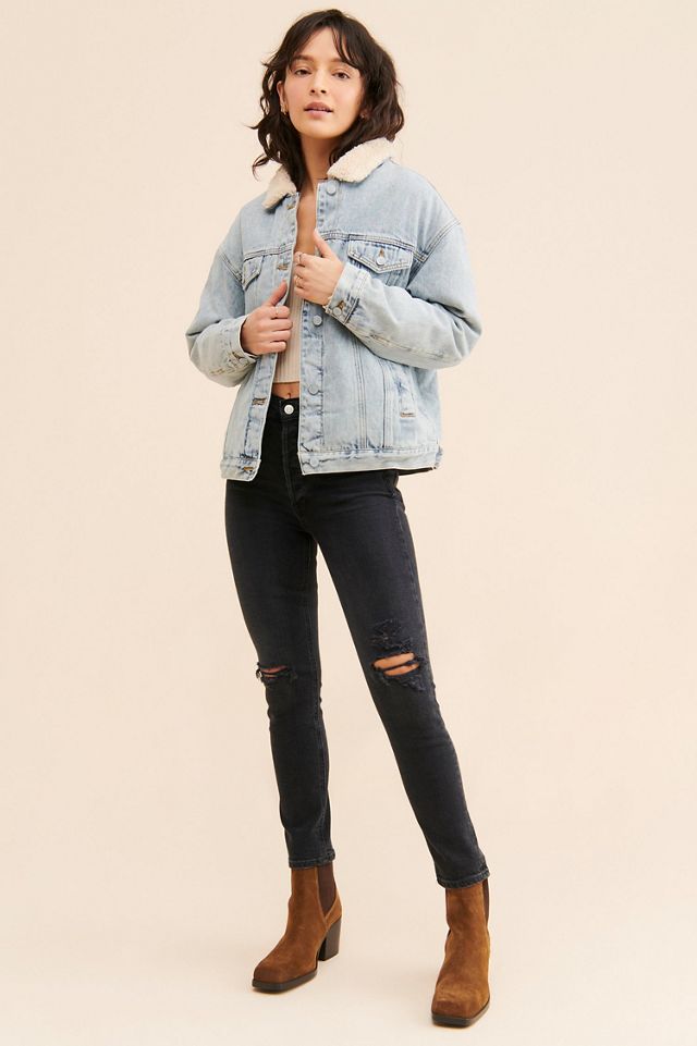 Vigoss Sherpa Lined Denim Jacket #3