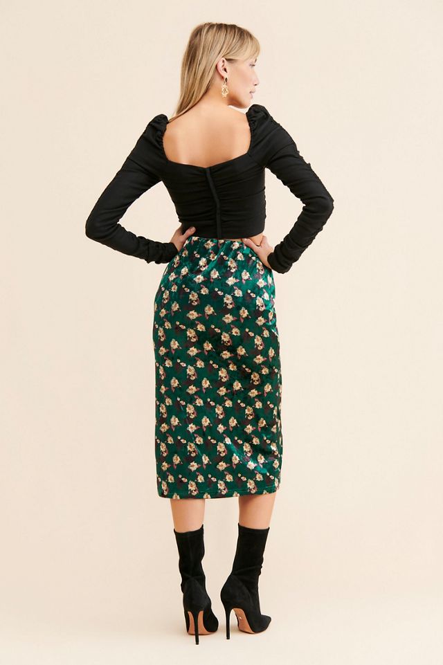 Louche Floral Velvet Skirt #1