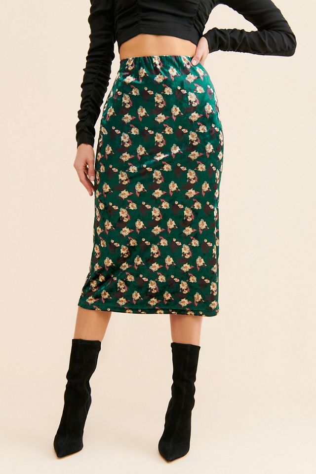 Louche Floral Velvet Skirt #2