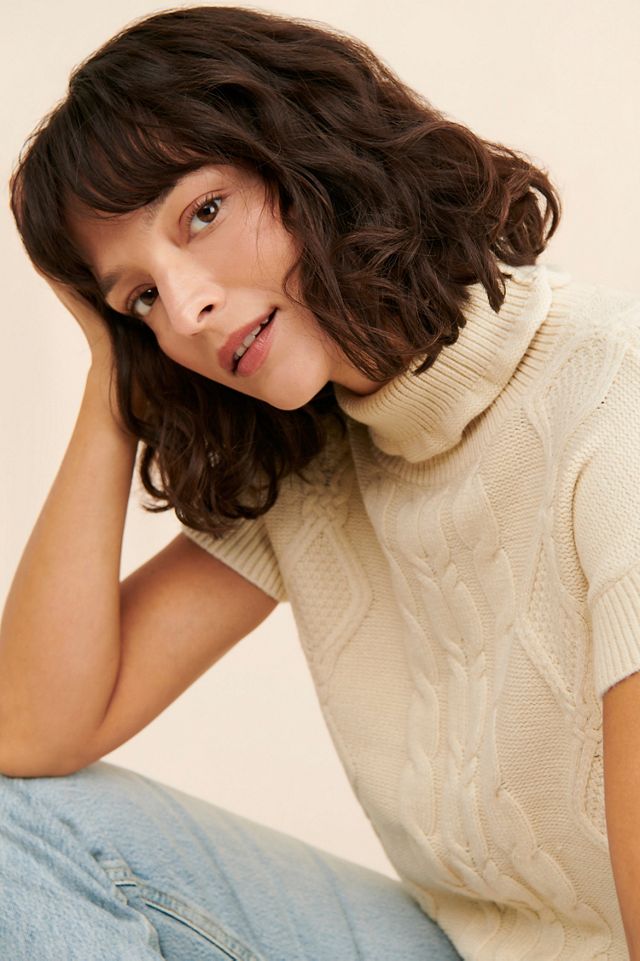 Vigoss Cable Knit Short Sleeve Sweater #2