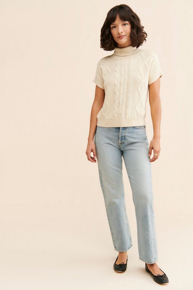 Vigoss Cable Knit Short Sleeve Sweater #3