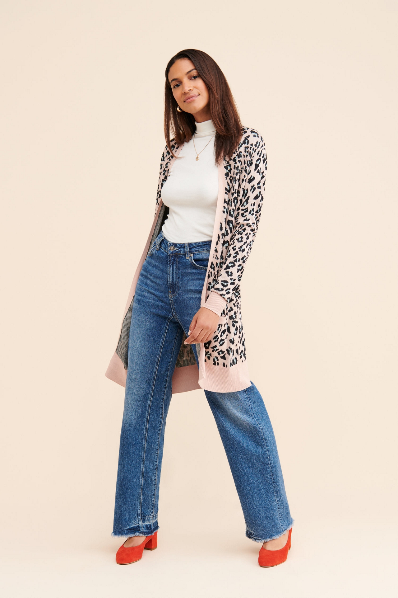 Theo & Spence Jersey Leopard Cardigan