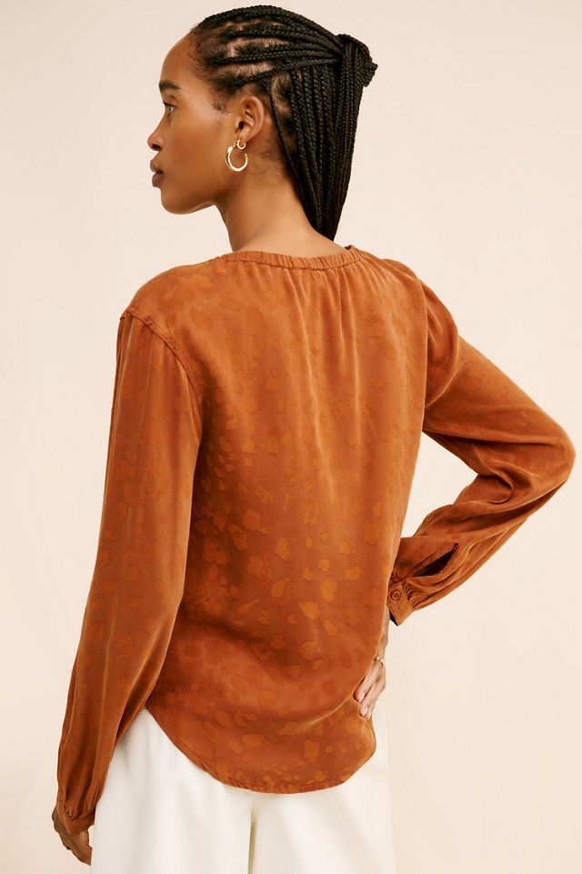 Cloth & Stone Long Sleeve Elastic Neck Buttondown Top #1