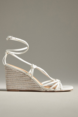 By Anthropologie Strappy Wedge Heels In White