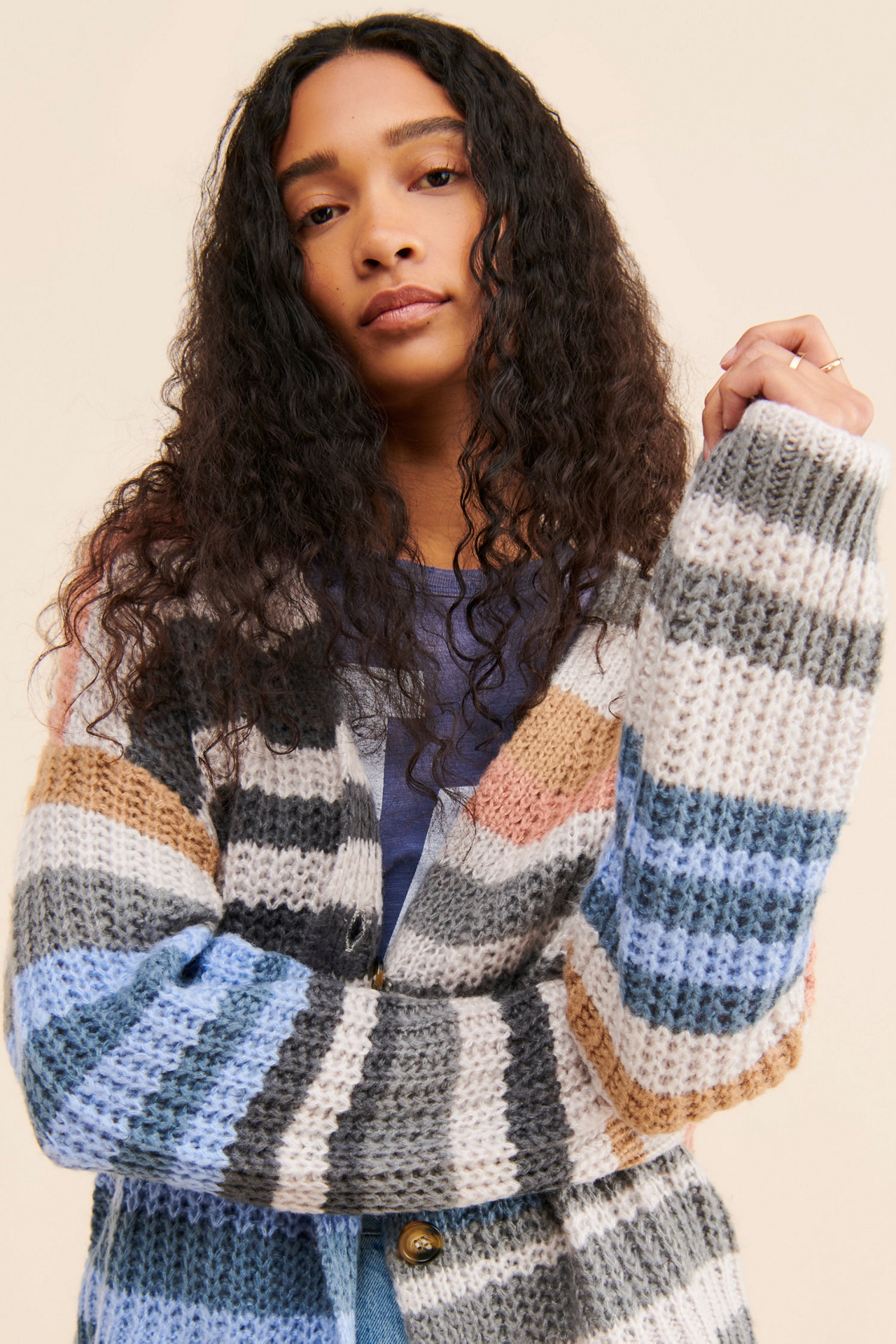 Vigoss Striped Knit Cardigan