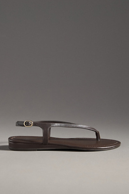 By Anthropologie Microwedge Thong Sandals In Brown