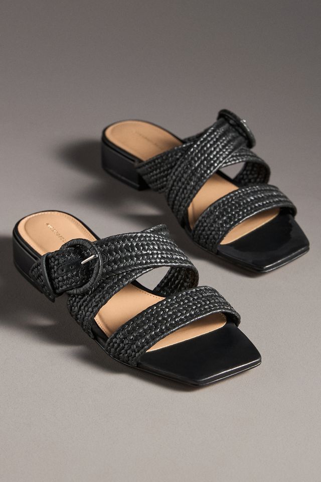 By Anthropologie Raffia Buckle Sandals #1