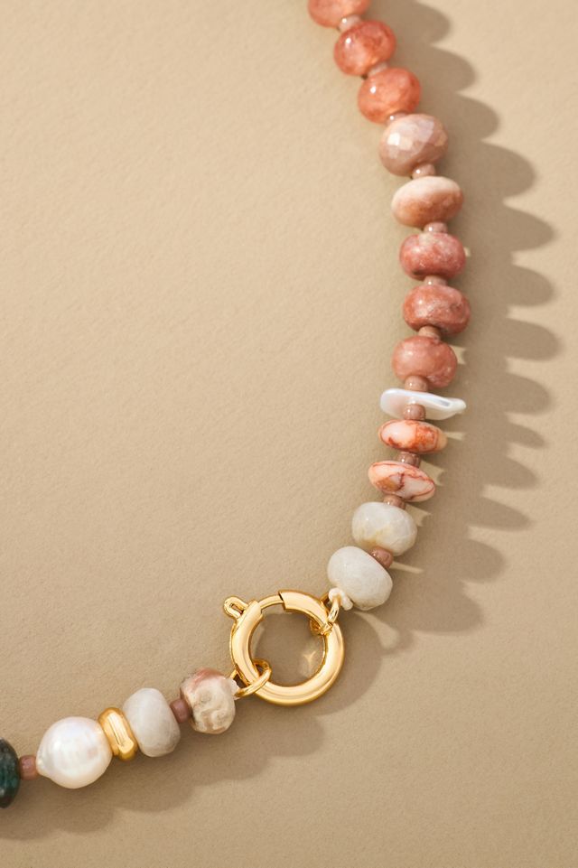 Rainbow Stone Charm Necklace