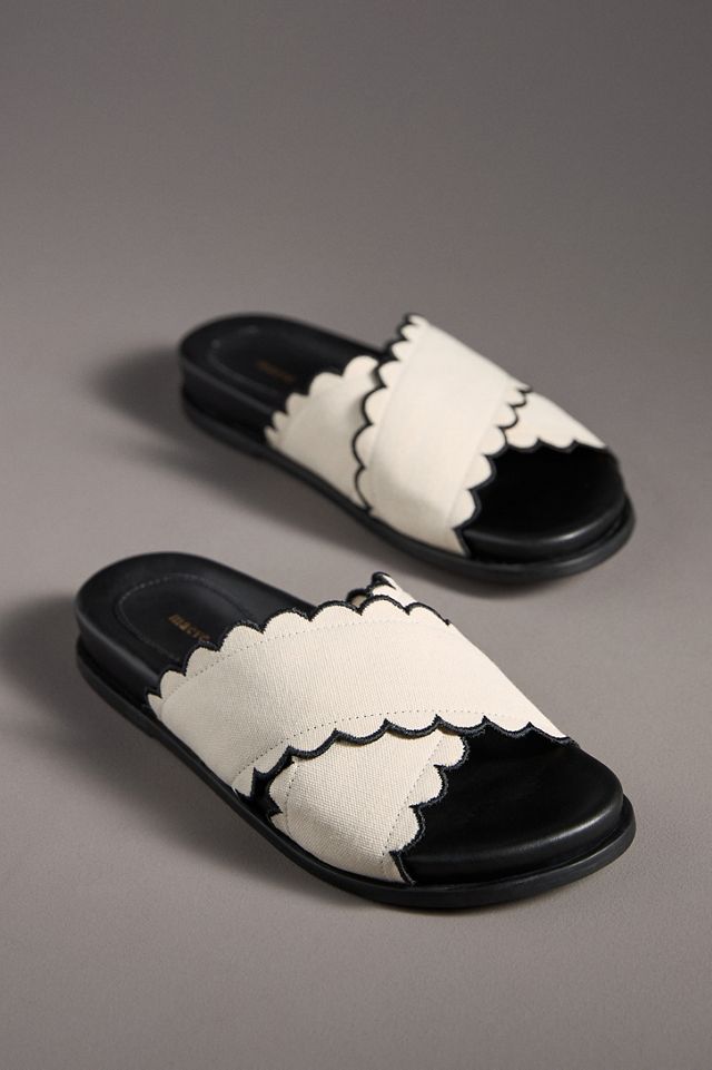 Maeve Scallop Banded Slide Sandals #1