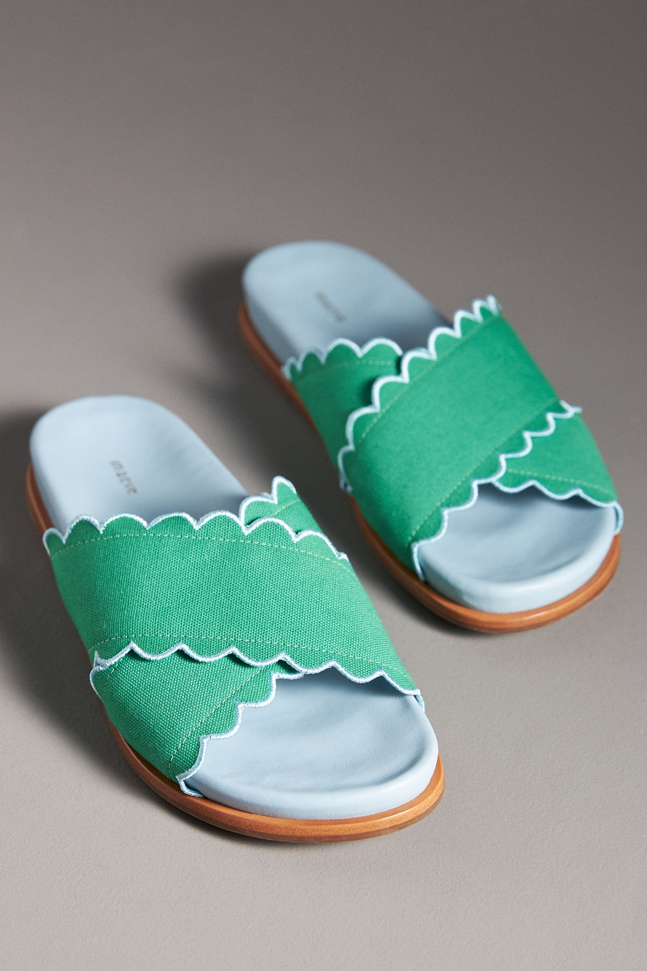 Maeve Scallop Banded Slide Sandals