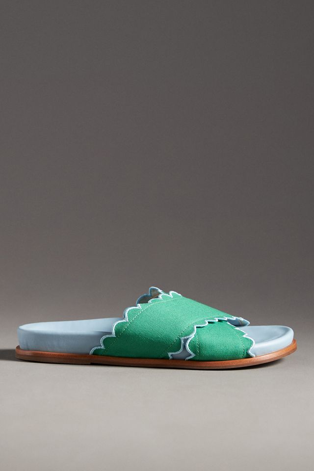 Maeve Scallop Banded Slide Sandals #1