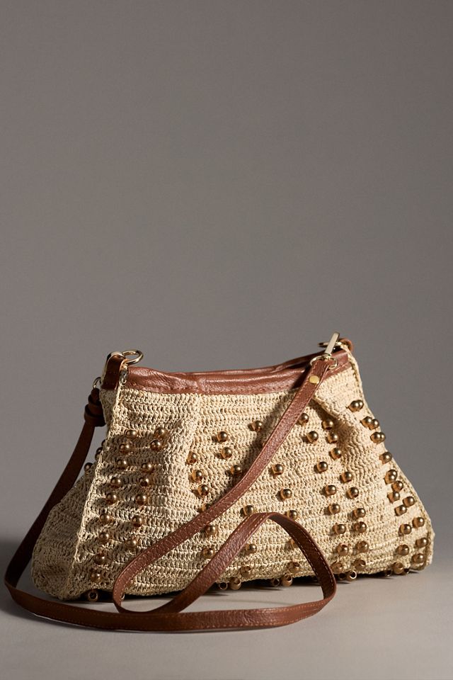 Sensi Studio Beaded Toquilla Straw Crossbody Clutch #1
