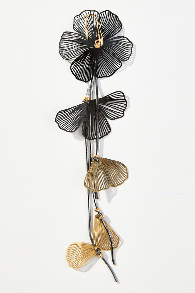 Long Flower Drop Earrings #1