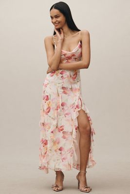 Nicholas the Label Kamila Ruffle Cowl Silk Gown