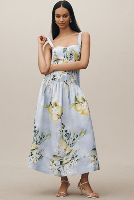 Nicholas the Label Drop Waist Corset Midi Dress | Anthropologie