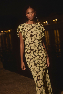 De La Vali Bougainvillea Maxi Dress In Black