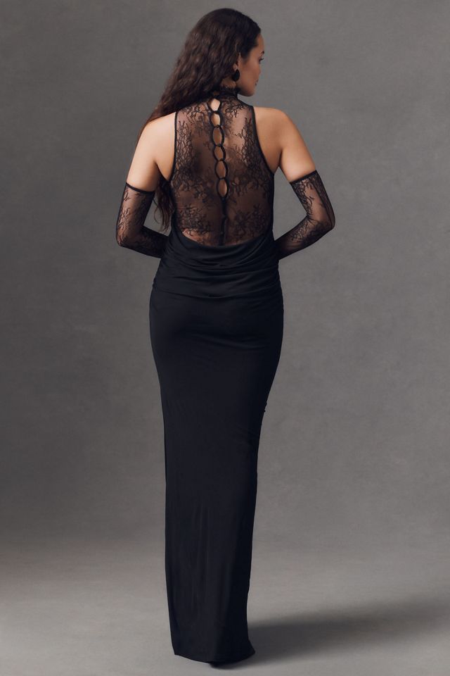 De La Vali Amaryllis Plunge Cowl-Neck Maxi Dress #6