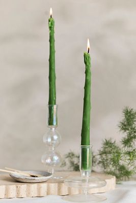 Happy Organics Asparagus Beeswax Tapers, Set of 2