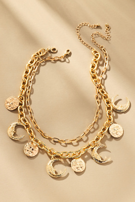 Lulla Collection Lulla Moon Charm Necklace In Gold