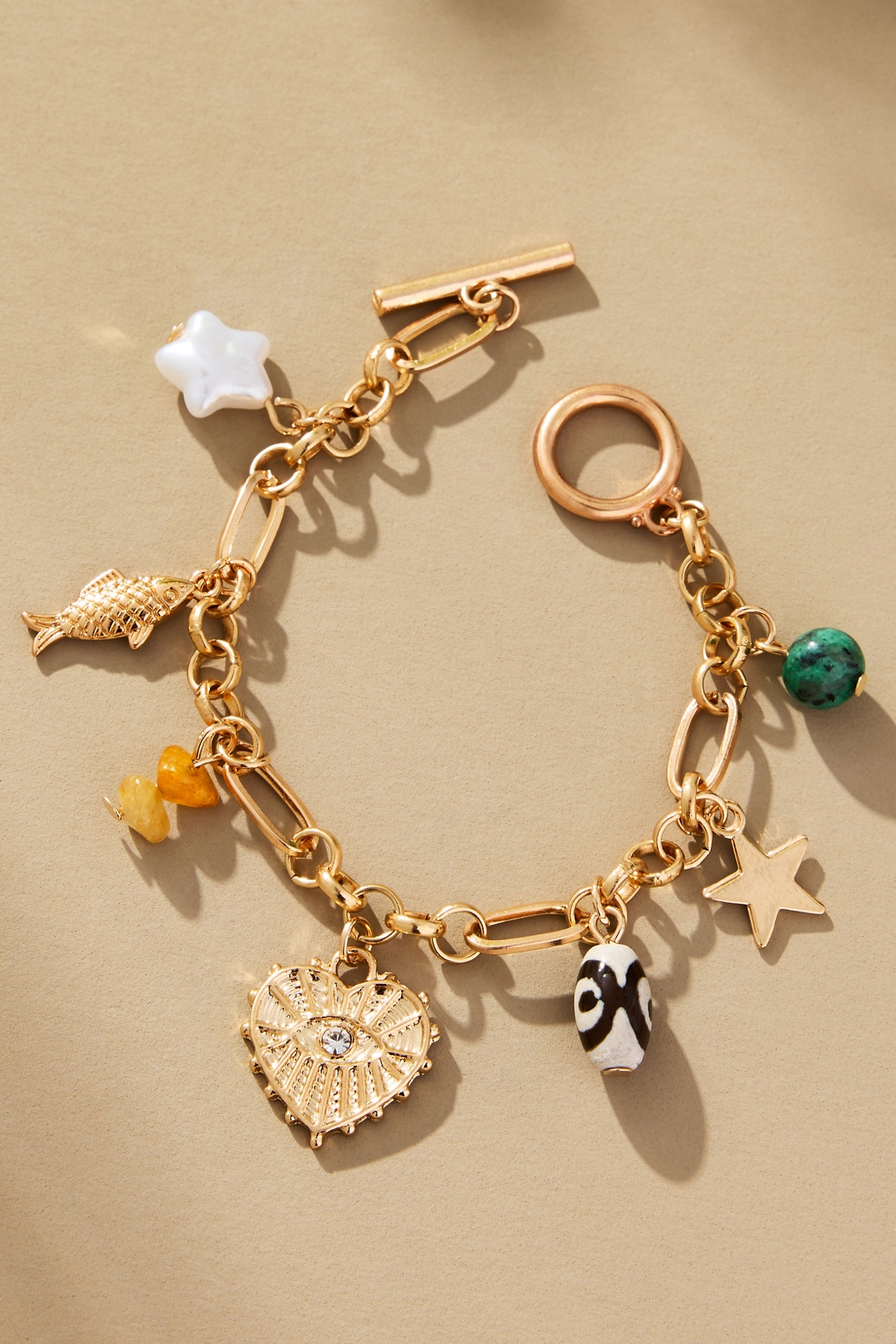Lulla Heart & Key Charm Bracelet