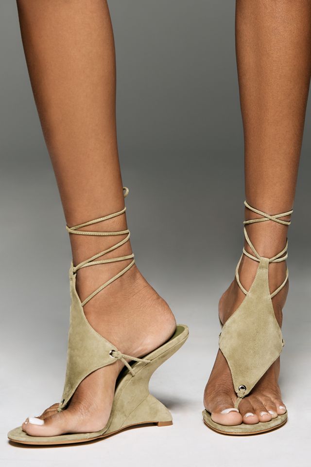 Jeffrey Campbell Tie-Up Flip-Flop Wedge Heels #1