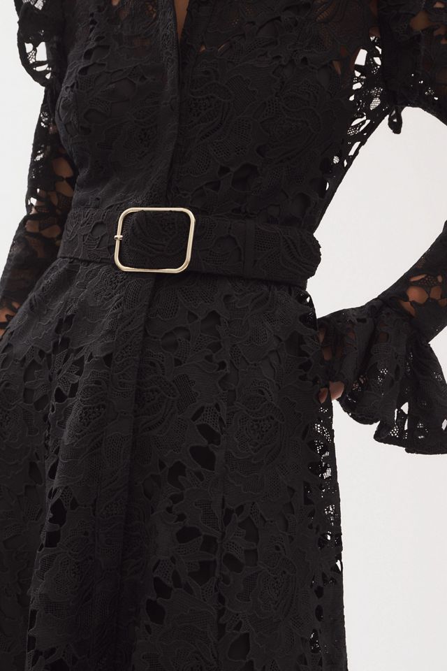 LEO LIN Aliyah Lace Butterfly-Sleeve Midi Dress #3