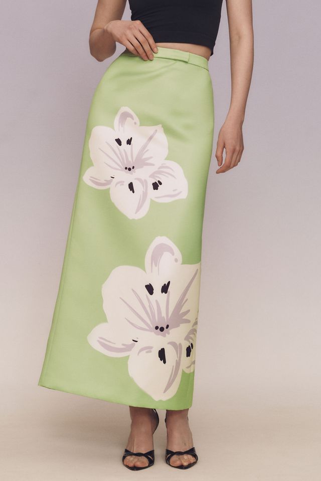 アパルトモンLA COLLECTION Clementine skirt 34 Oscar de la Renta - Clementine & White Stripe A-Line Skirt