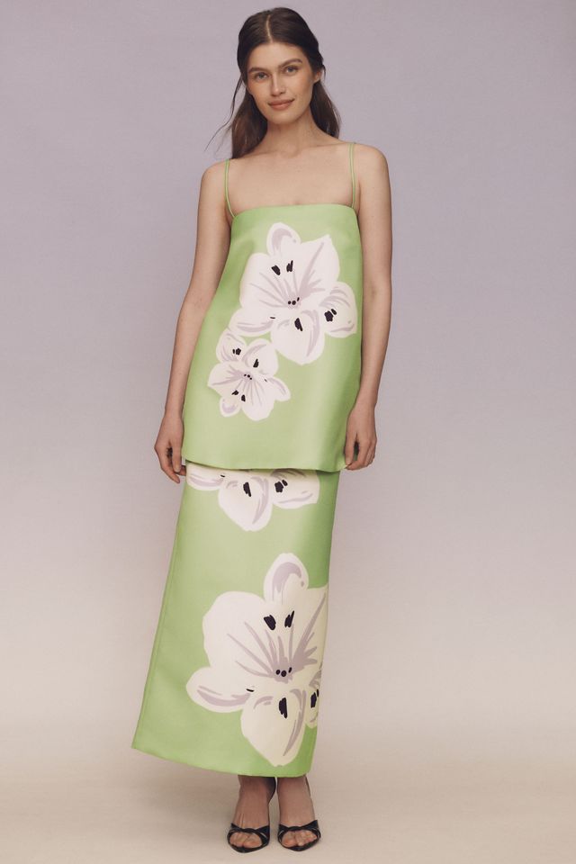 LEO LIN Clementine Floral-Print Maxi Skirt #1