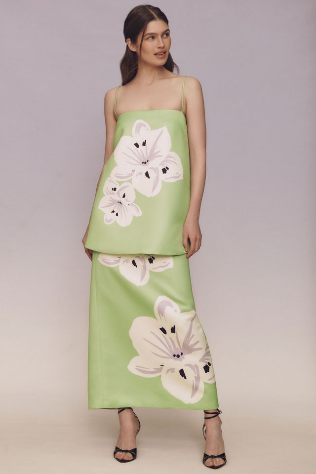 LEO LIN Étienne Straight-Neck Floral-Print Shift Top #4