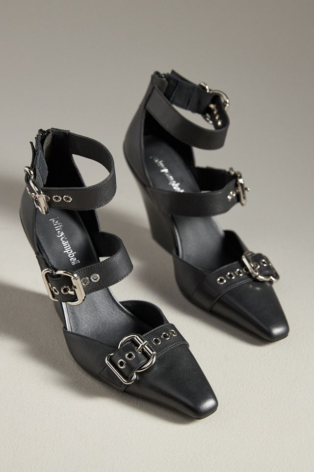 Jeffrey Campbell Evander Moto Wood-Bottom Heels #1