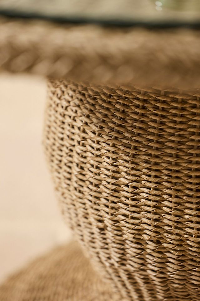 Pedestal All Weather Wicker Round Dining Table #2