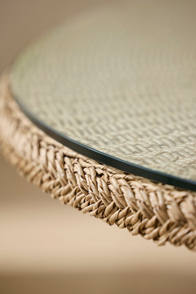 Pedestal All Weather Wicker Round Dining Table #3