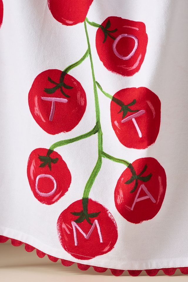 Phthalo Ruth Tomato Tea Towel #1
