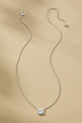 By Anthropologie Mixed Crystal Necklace In Silver