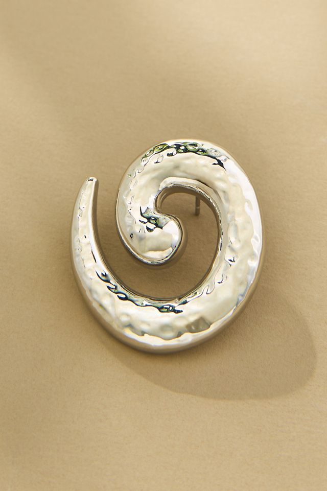 Swirl Hammered Post Earrings #1