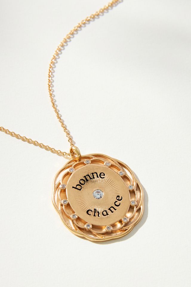 Curved Circle Pendant Necklace #1