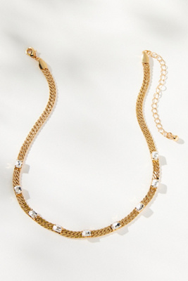 By Anthropologie Short Crystal Necklace In Gold