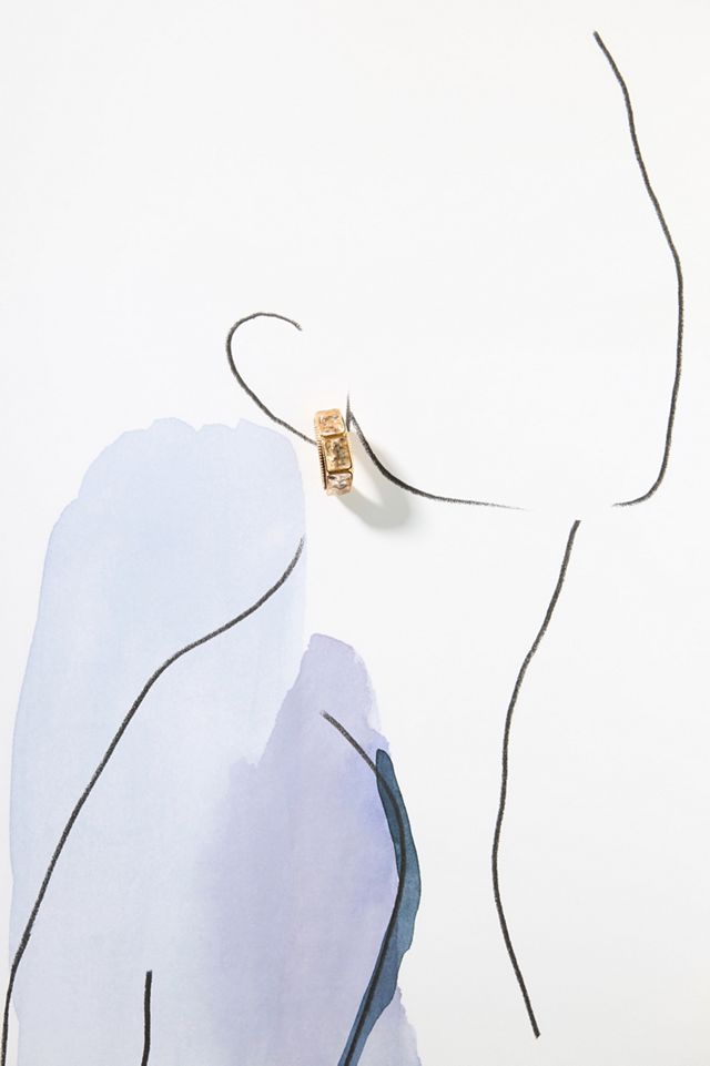 Squared Crystal Hoop Earrings #2